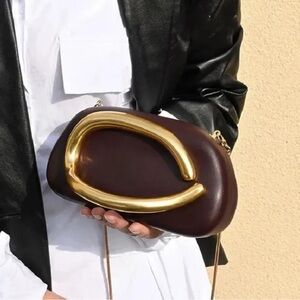 Elegant Burgundy and Gold Women's Clutch